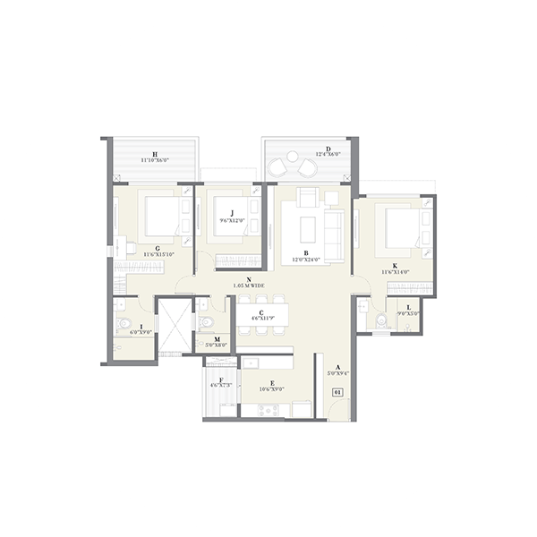 Unit Plan 28 — Flats for sale in Pune with amenities